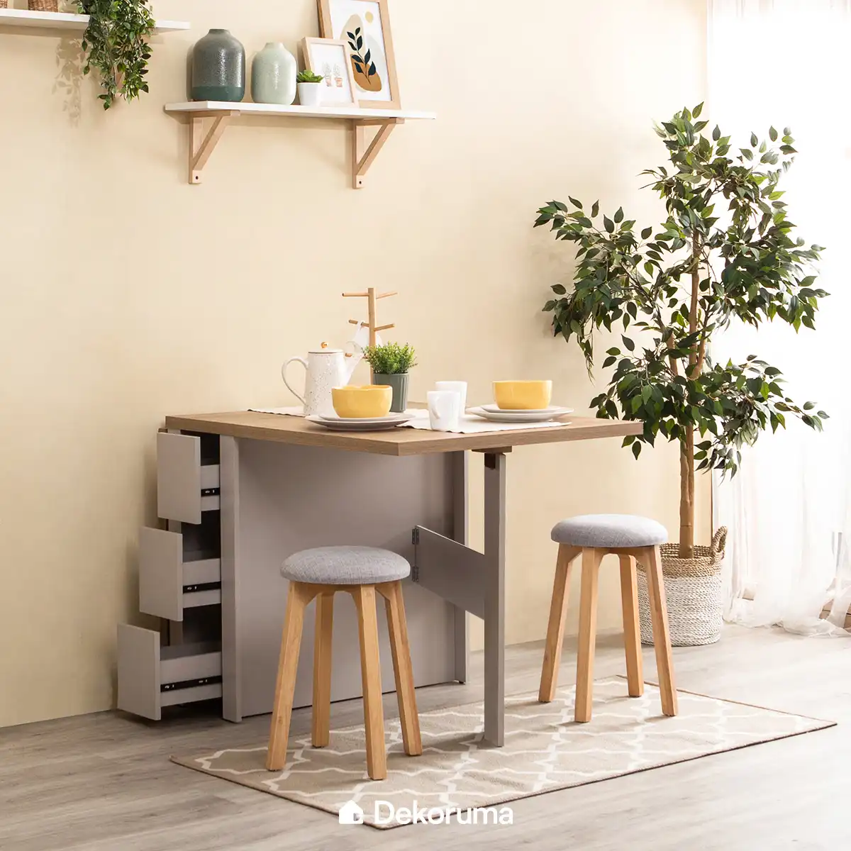 Heim Studio YVER Flip Dining Table Oak - Grey Uk 164.7x79cm