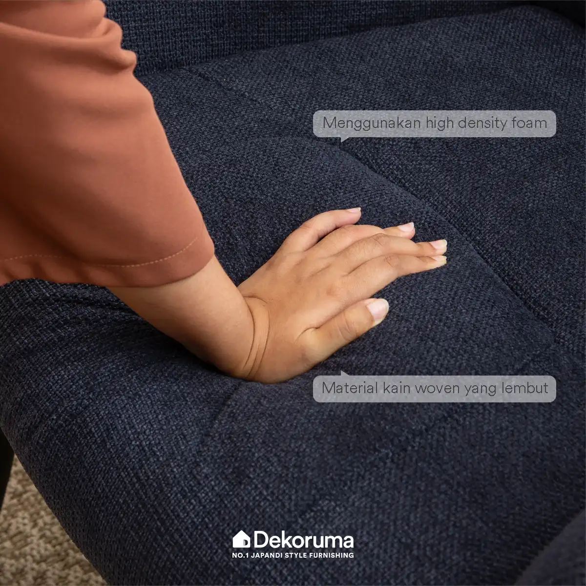 Heim Studio KEIZO Sofa 1 Dudukan dengan Stool Kain - Hijau - Image 5