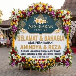 papan bunga ucapan pernikahan
